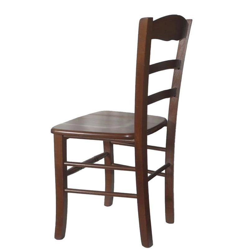SEDIA IN LEGNO COLORE NOCE 44X42X87 CM CM MODELLO PAESANA CON SEDUTA COMPATTA IN LEGNO MASSELLO SCHIENALE ALTO - 2PZ