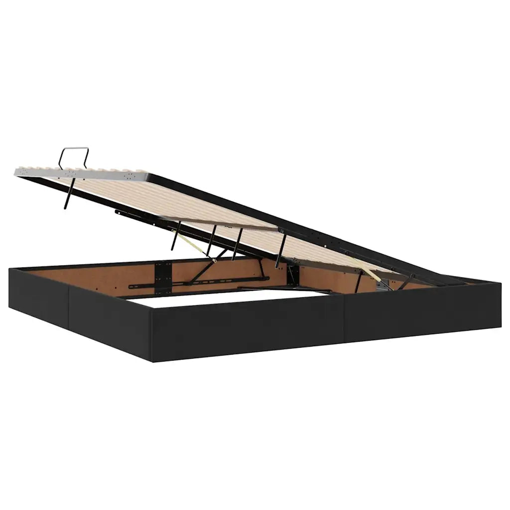 Letto con contenitore e materasso Nero 200 x 200 cm Velluto 3372113