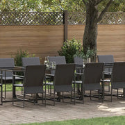 Set da Pranzo per Giardino 13 pcs Nero Acciaio 3335862