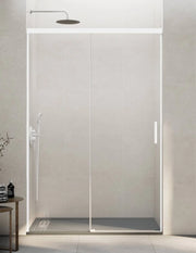 Porta doccia scorrevole 1+1 THALASSA (BASIC) 110 cm Profilo Bianco vetro trasparente