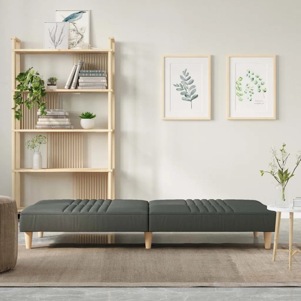 Divano Letto Grigio Scuro in Tessuto 351882