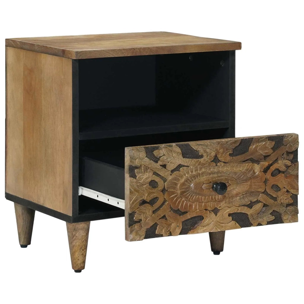 Mobiletto da Letto con cassetto 2 pcs Marrone 40 x 33 x 46 cm 4018339