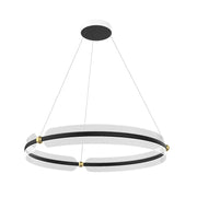 Lampada a sospensione rotonda nero oro LED 53W 3000K