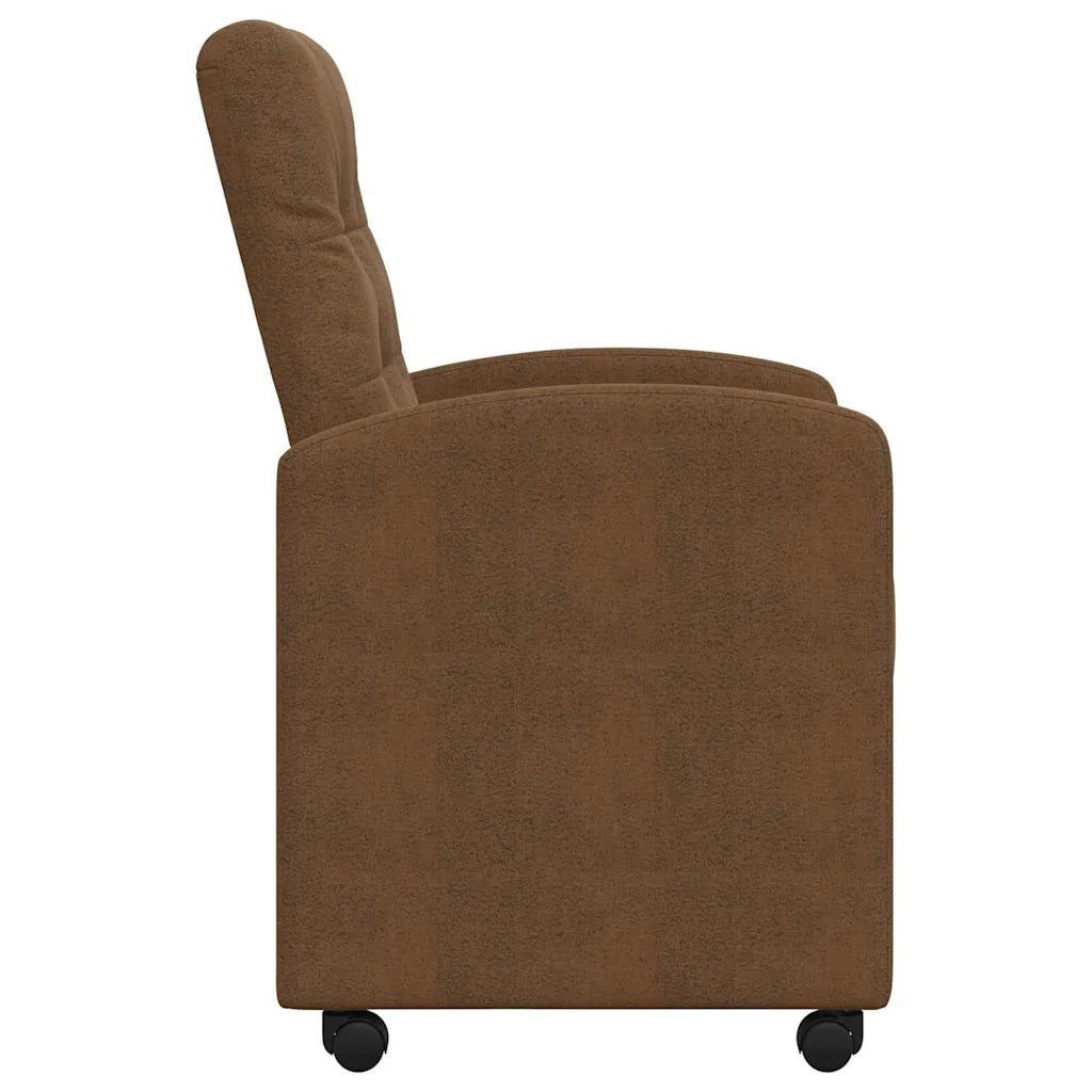 Sedie da Pranzo con Ruote 2 pcs Marrone 58 x 67 x 97 cm 42017896