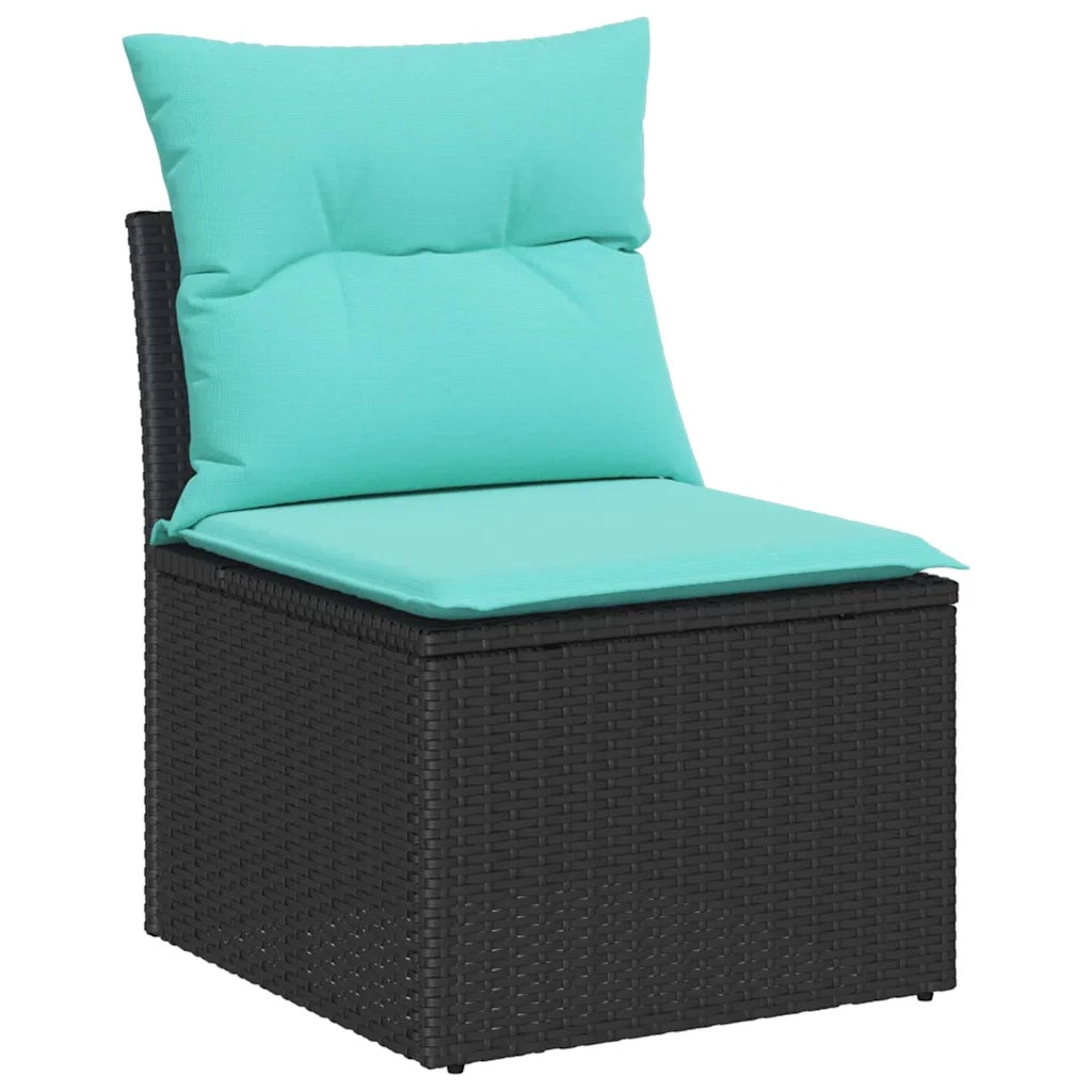 Set Divano da Giardino 6 pz Nero polyrattan 3360050