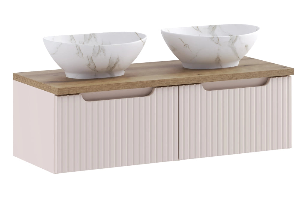 Set mobili bagno 100 cm con piano e lavabo da appoggio Pati Nova Cashmere 100 cm