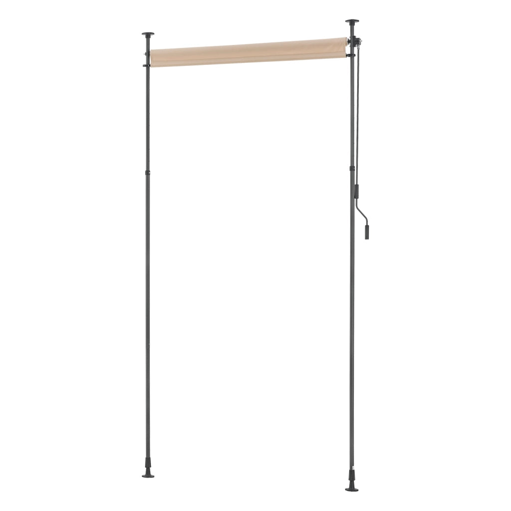 Schermo Verticale Cimarra da Balcone con Pali Telescopici Tenda Parasole Larga 120 cm color Sabbia pro.tec