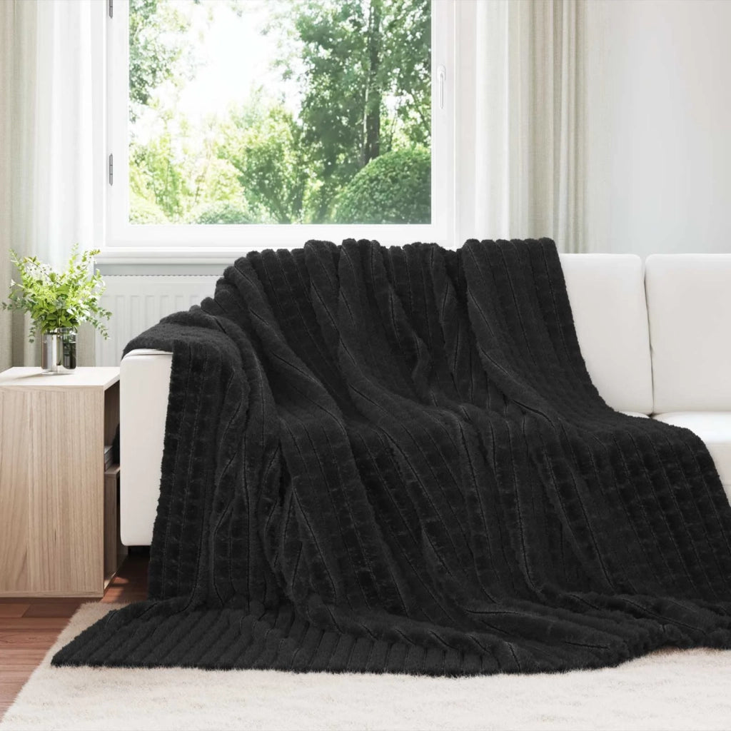 Coperte da Pile 6 pcs Nero 240 x 220 cm Panno 42016963