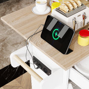 Isola da cucina mobile - Zephmum- con ripiano pieghevole, cassetto e ripiani