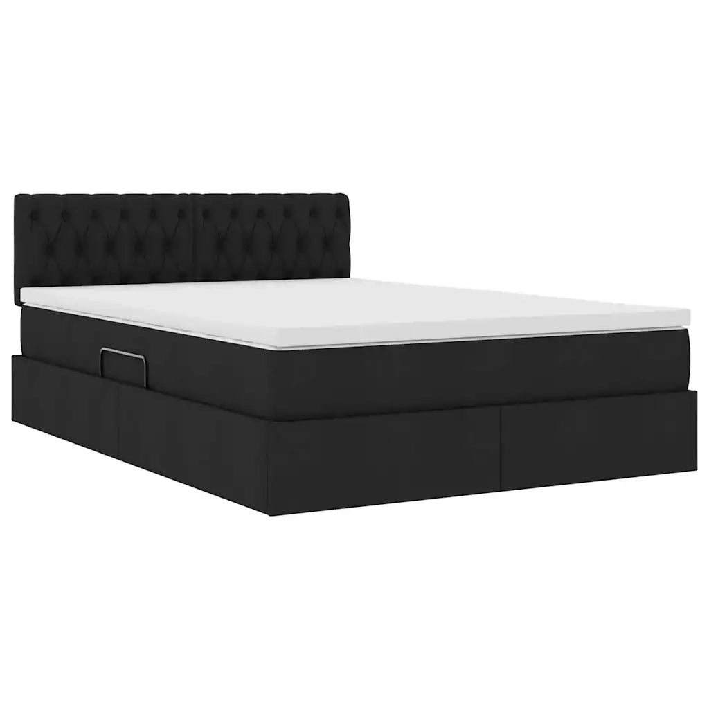 Letto con contenitore e materasso Nero 140 x 200 cm 3370577