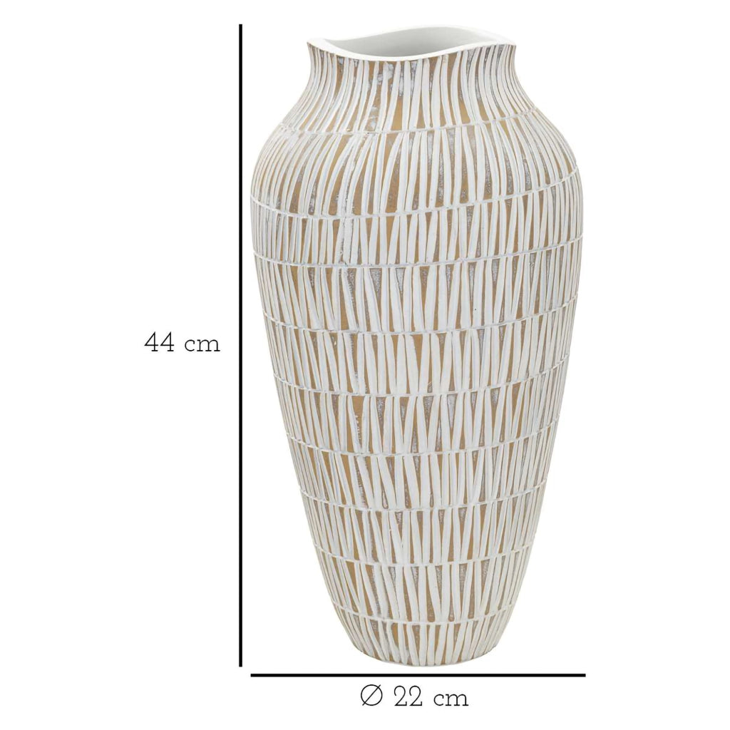 Rugero, Vaso Colore Struttura Beige, Bianco