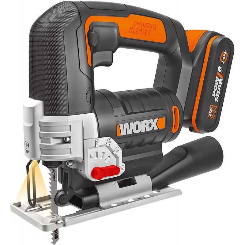 Seghetto alternativo WX543 20 Volt con pendolo e taglio inclinato per legno e metallo - Worx