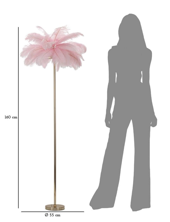 LAMPADA DA TERRA PALM ROSA CM Ø 55X160