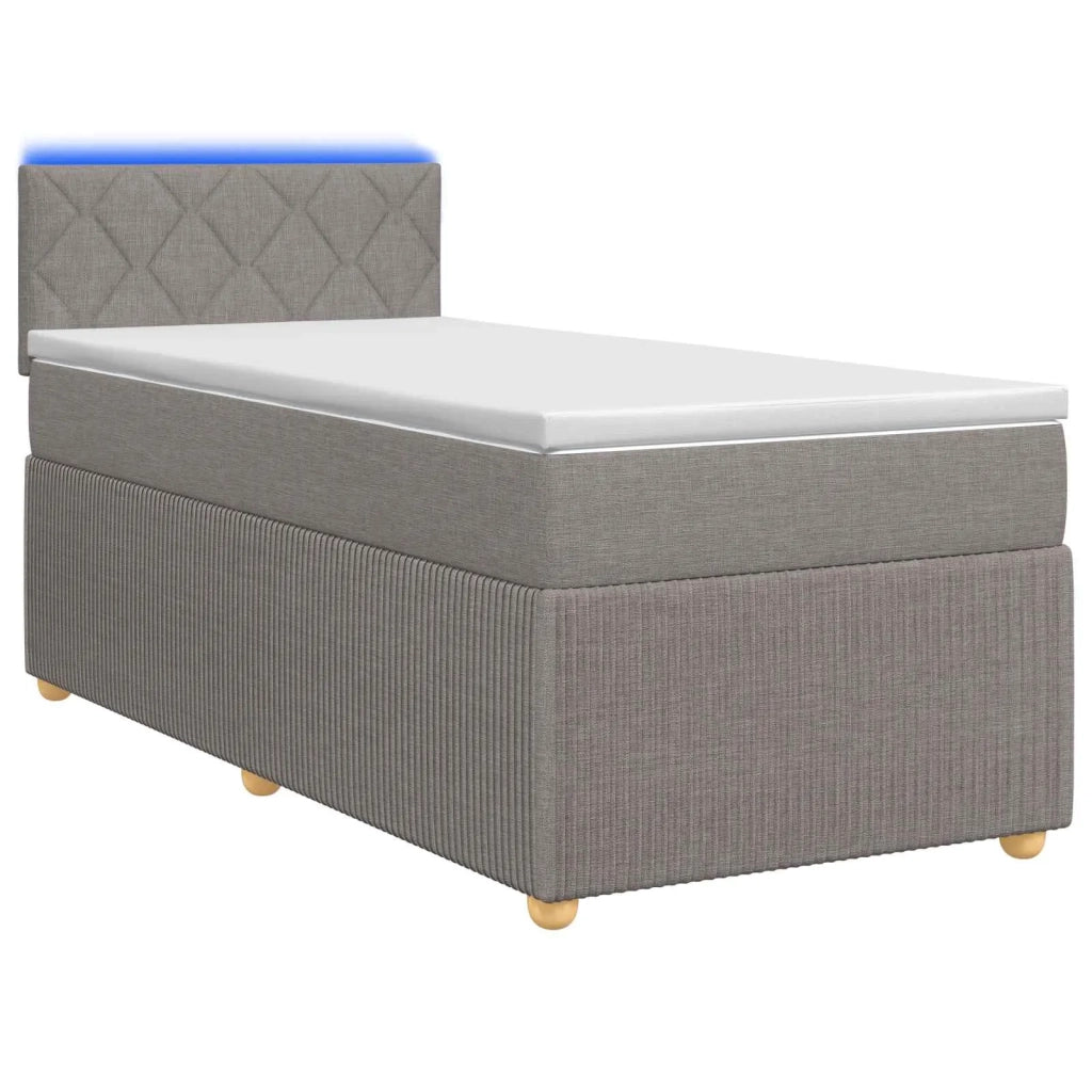 Letto box spring con materasso Tortora 90 x 190 cm Tessuto 3452831