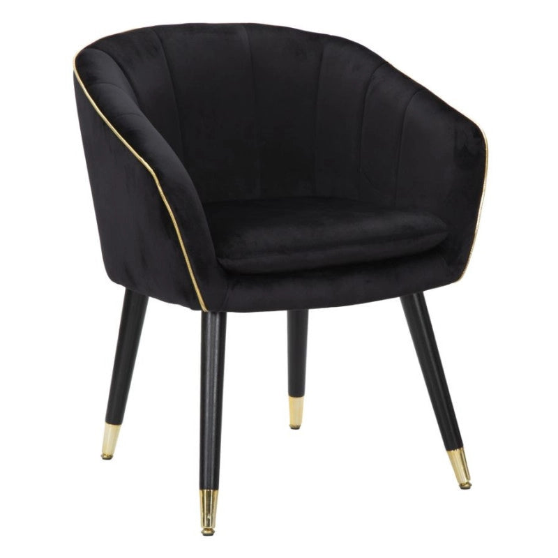 Poltrona Paris Nera/gold cm 62x58x78