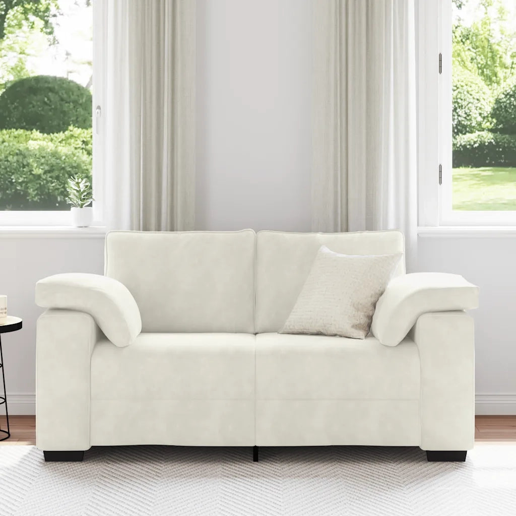 Divano Divanetto Crema 160x77x82 cm in Velluto 4105265