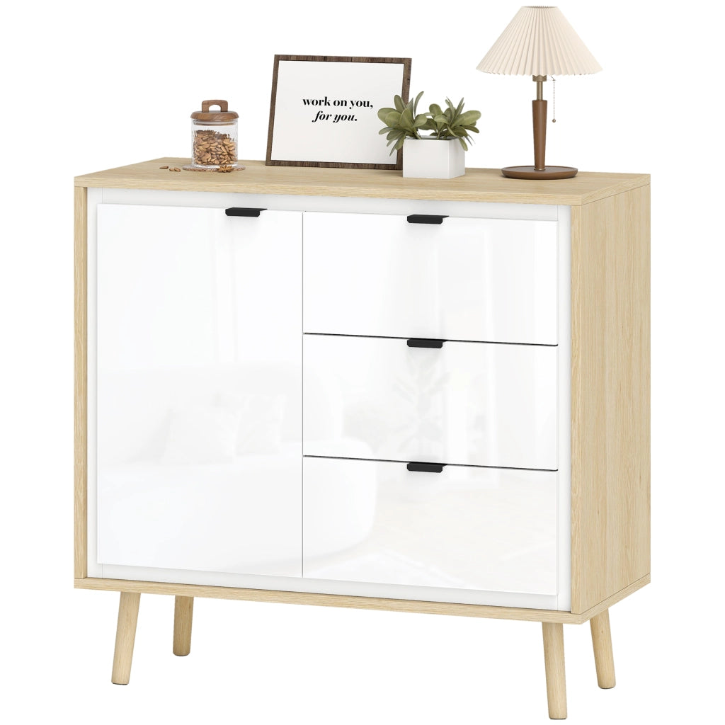Armadio da cucina con ante e cassetti ¨C Minimal ¨C Bianco 80x35x77