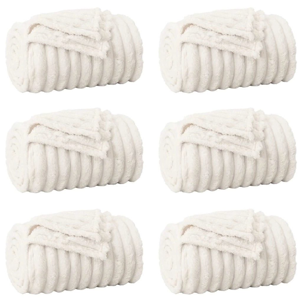 Coperte da Pile 6 pcs Crema 200 x 150 cm Panno 42016898
