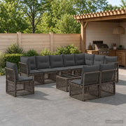 Set Divano da Giardino 11 pcs Grigio polyrattan 3434255
