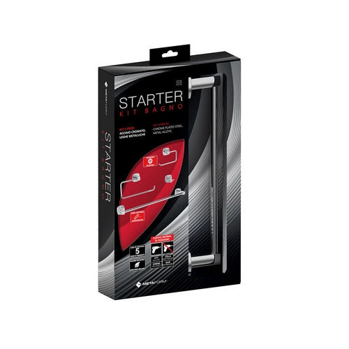 SET ACCESSORI BAGNO STARTER 4 PZ- Cromo- METAF- pezzi 1