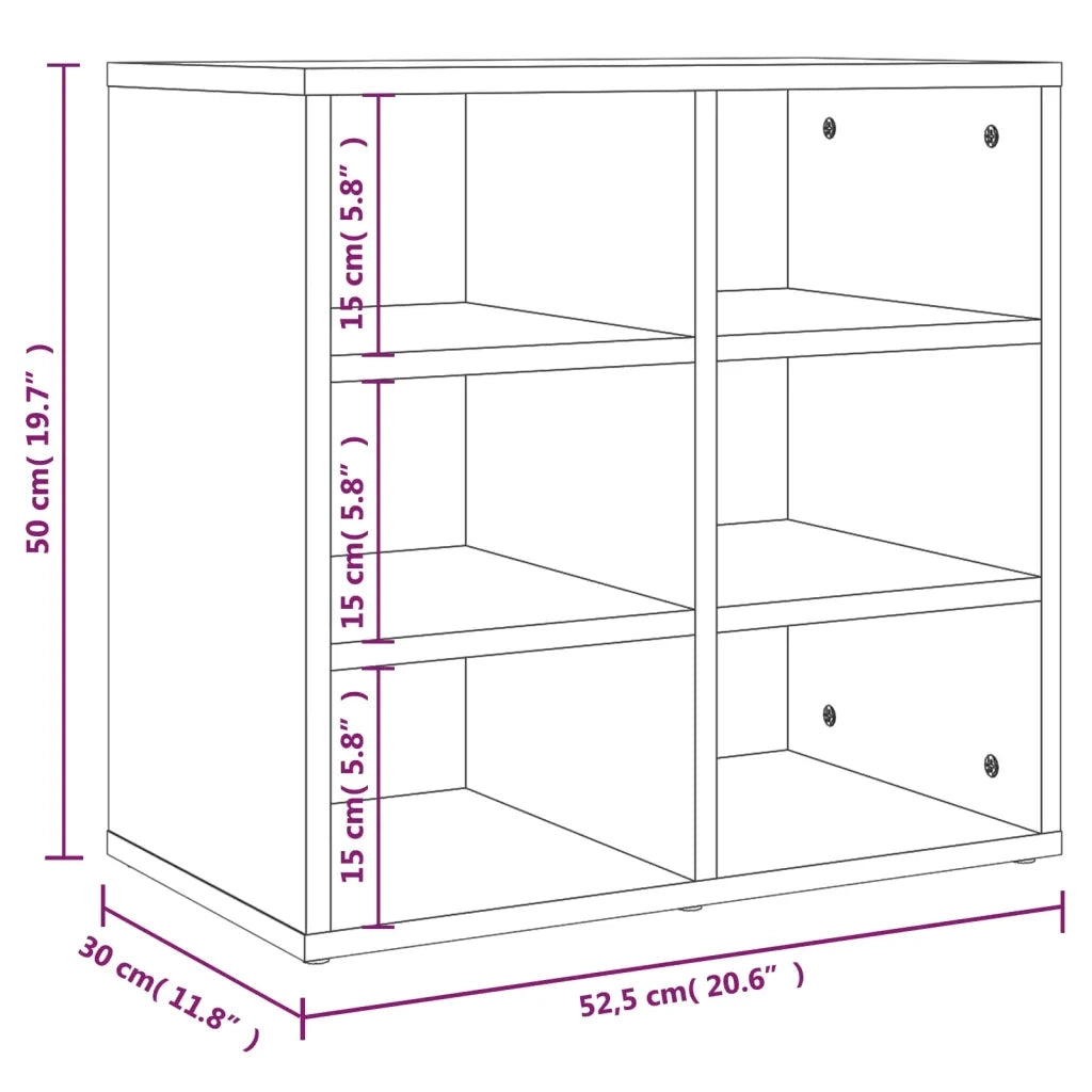 Scarpiera-Scaffale per scarpe Rovere Marrone 52,5x30x50 cm