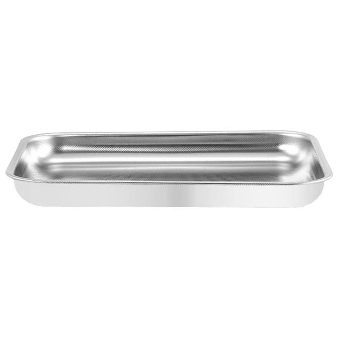 Steel Pan SPTEB40 Teglia da Forno Bassa Rettangolare Acciaio Inox 18-10 Antiaderente 40x28x3 cm colore Acciaio inox