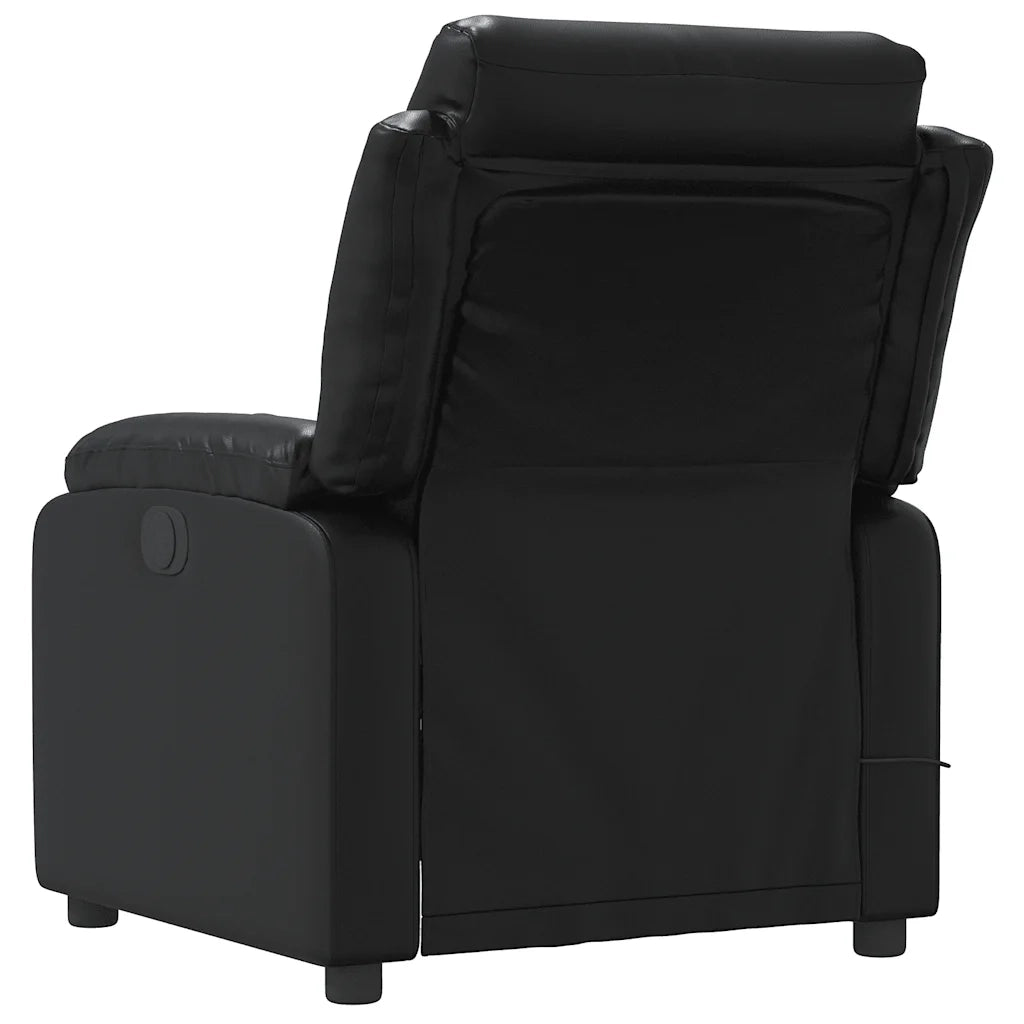 Poltrona Massaggiante | Sedia Relax Reclinabile Nera in Similpelle
