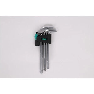 C SET 9 CHIAVI ESAGONALI TESTA SFERICA CRV MEDIUM- 6,0 confezione