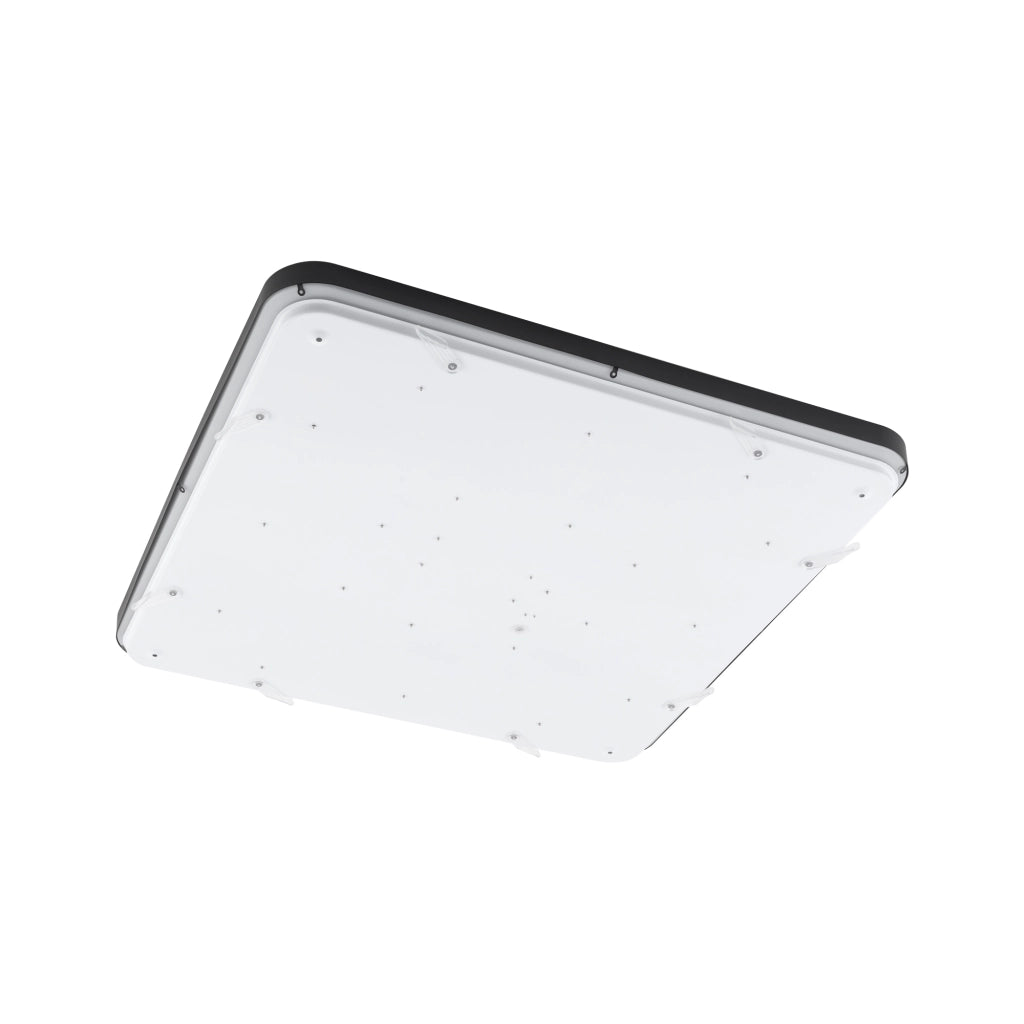 Plafoniera bagno quadrata 63,5cm LED 64W 3000K nera