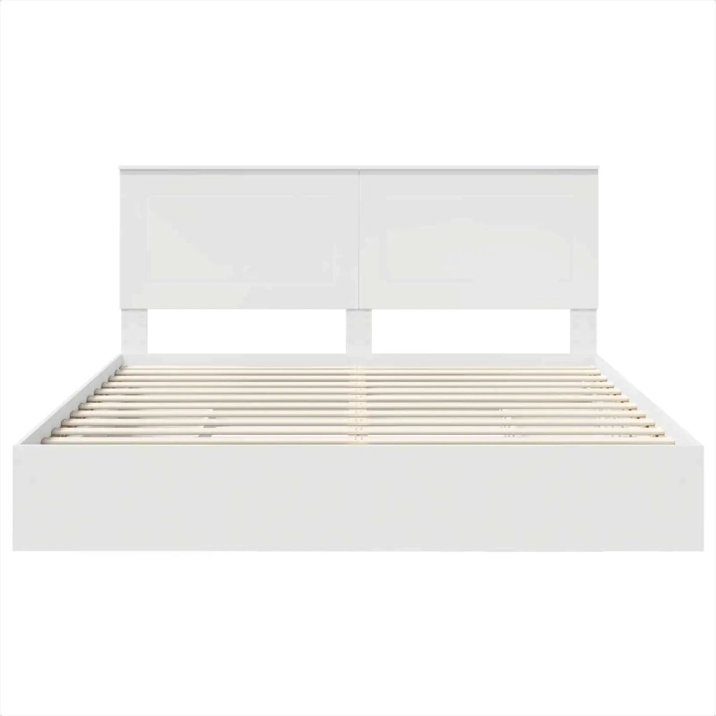 Letto con Contenitore Bianco 180 x 200 cm Legno multistrato 3409524