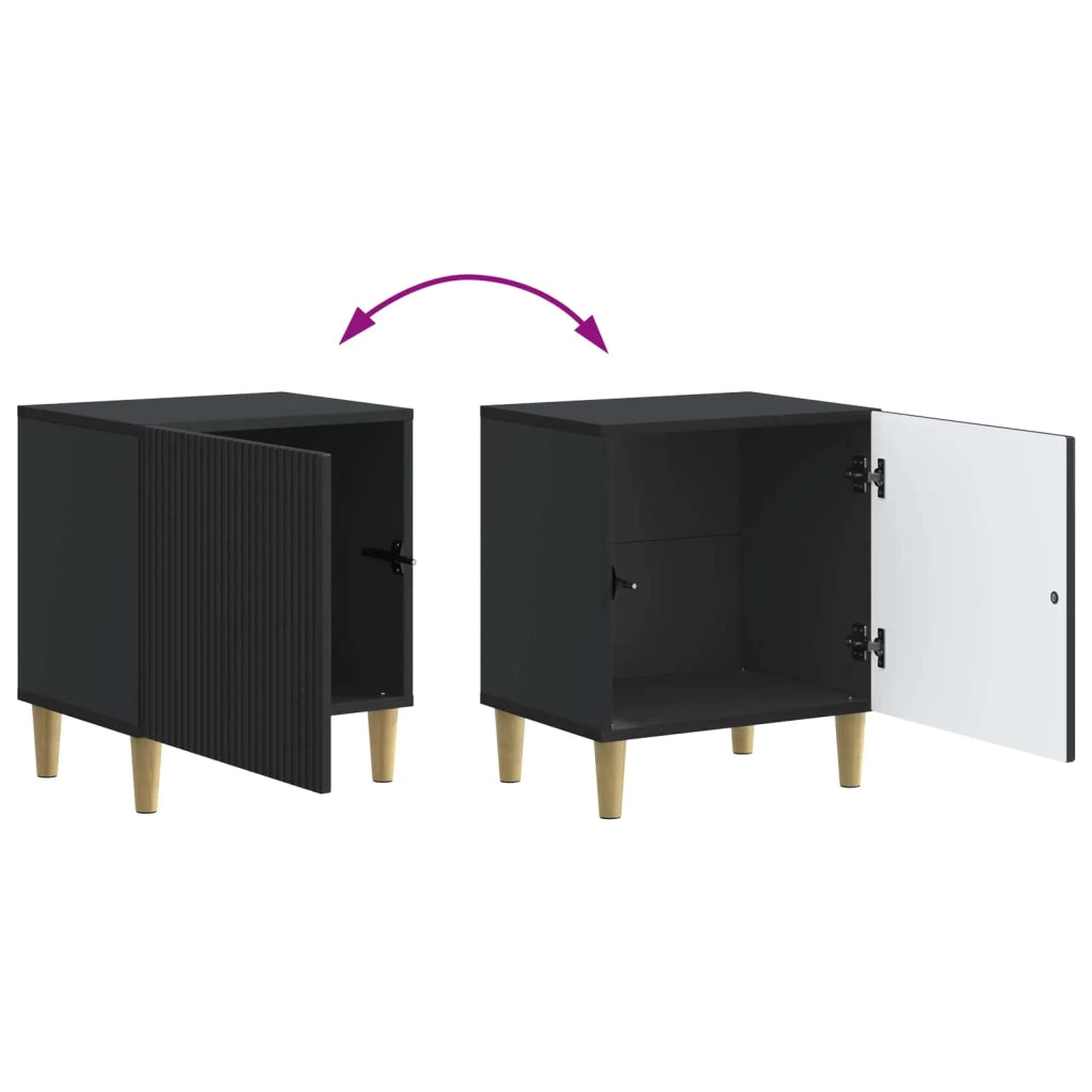 Set di 2 Comodini | Armadio da Notte | Mobiletto da notte Nero 43 x 34,5 x 50 cm