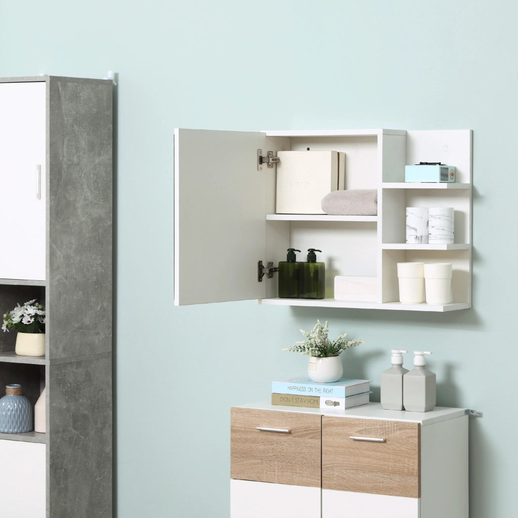 Armadio con Specchio per Bagno ¨C Minimal ¨C Bianco 60x18x50 cm