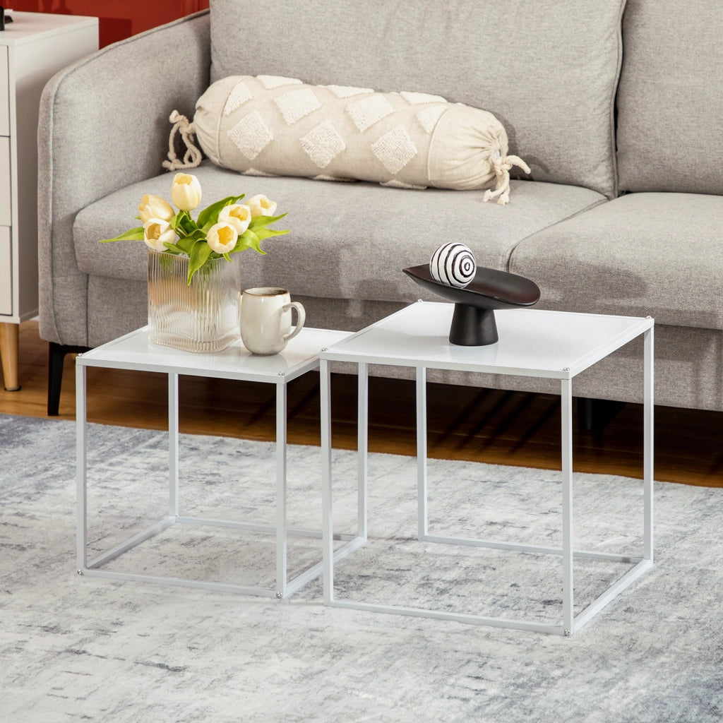 Tavolino ¨C Minimal ¨C bianco, metallo