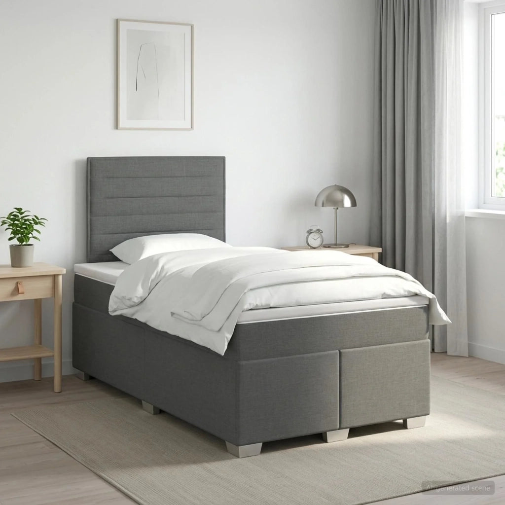 Letto box spring con materasso Grigio Scuro 120 x 200 cm 3453375