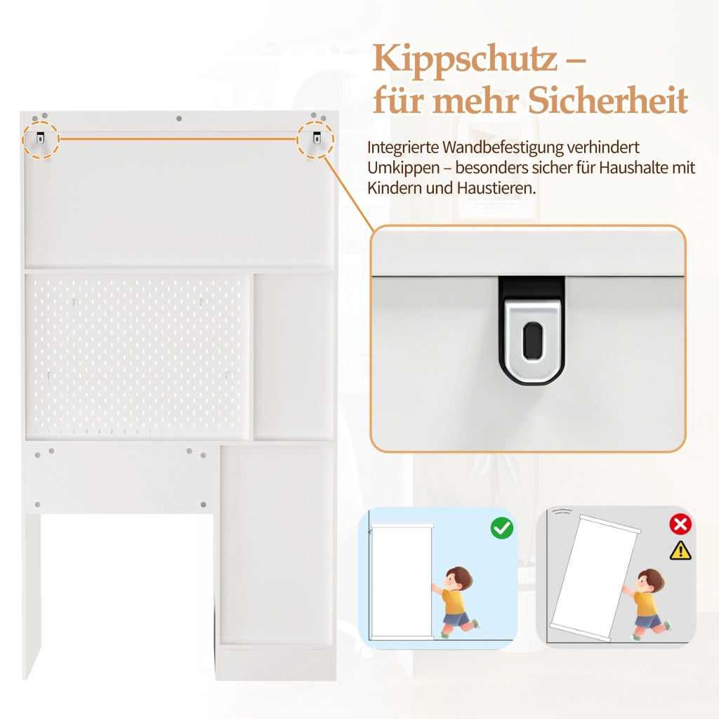 SCRIVANIA multifunzionale 100x55x180 cm MDF bianco