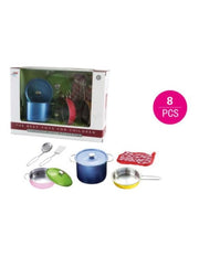 Set pentole giocattolo in acciaio,8 pezzi,Maggi, Eta 3+