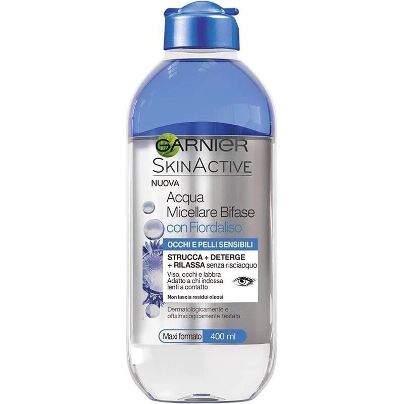 GARNIER ACQUA MICELLARE BIFASE 400 ML  FIORDALISO STRUCCA + DETERGE + RILASSA
