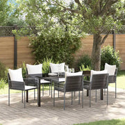 Set da Pranzo per Giardino 7 pcs Marrone e Nero Rattan in PE 3379098