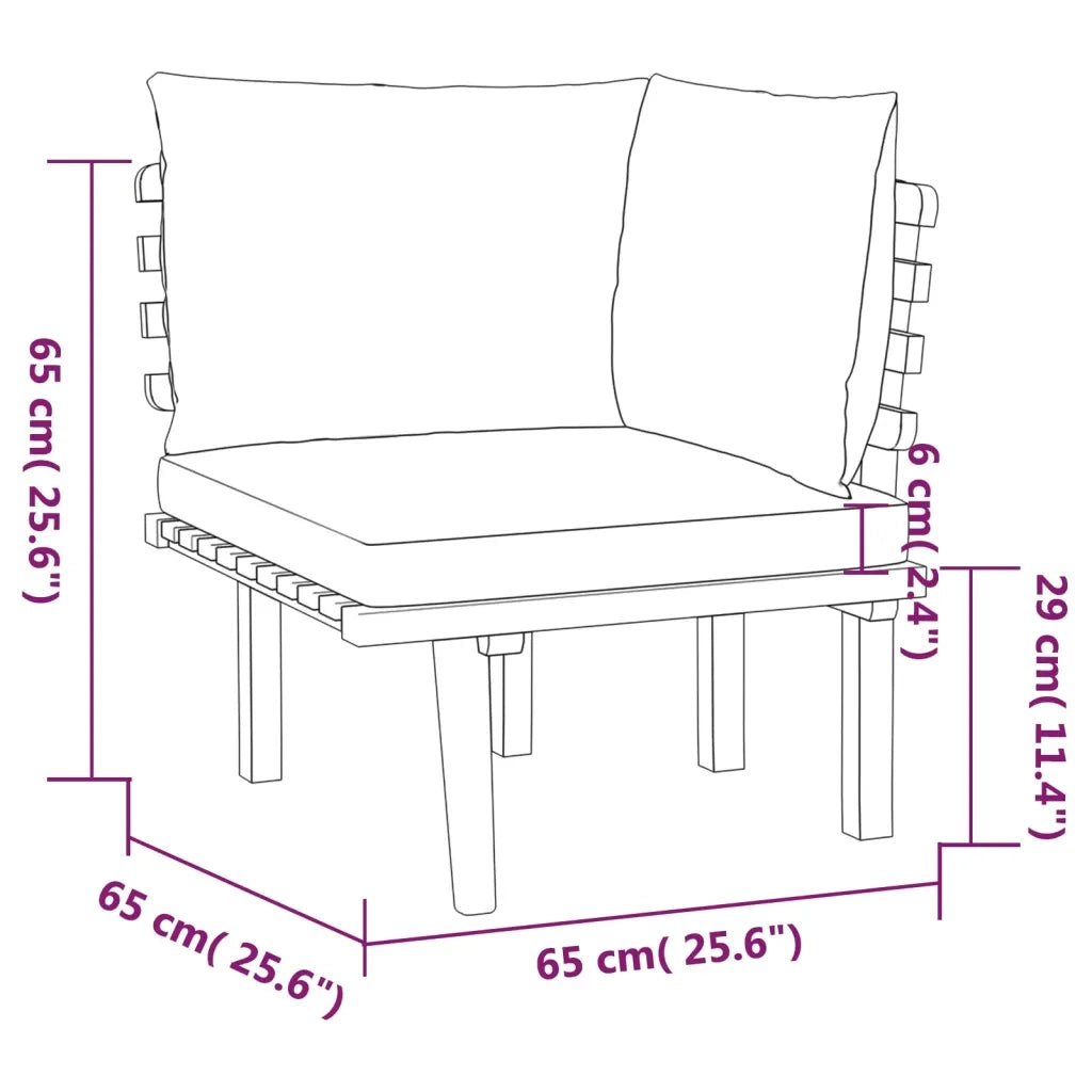 Set Divani da Giardino 5 pz | Set Salotto da Giardino con Cuscini in Massello di Acacia