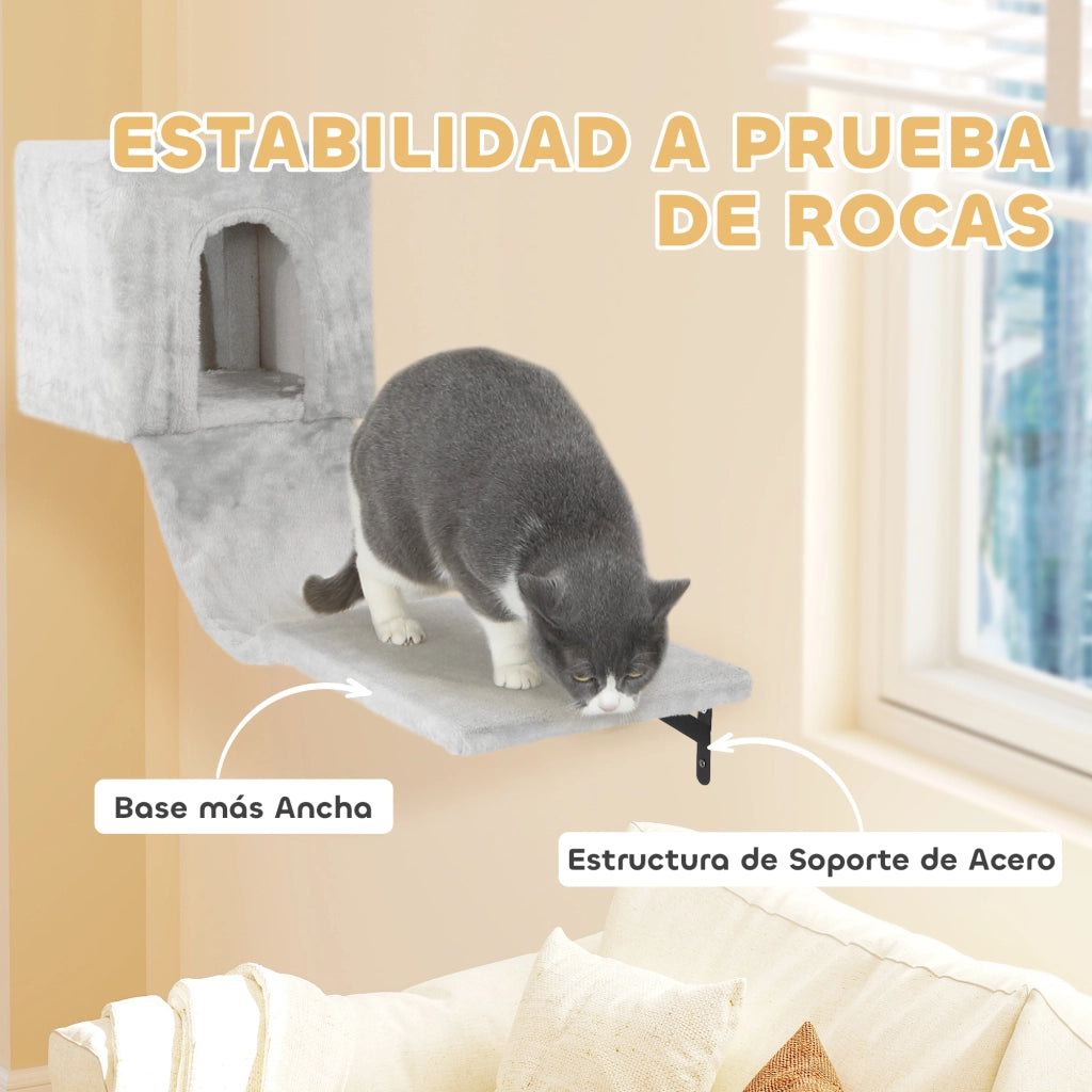 Gioco per Gatti con Condominio Piattaforma Amaca e Tiragraffi ¨C Minimal ¨C Grigio