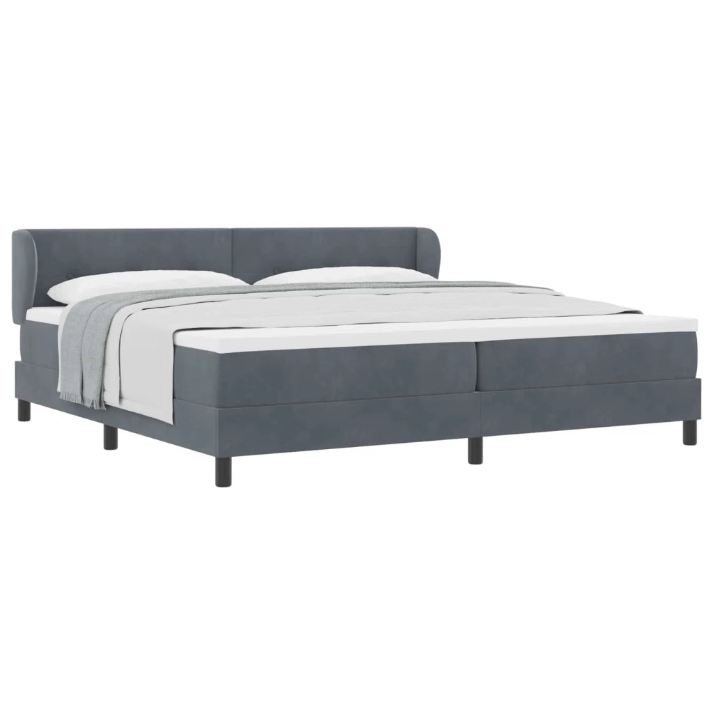Letto a molle con materasso Grigio scuro 200 x 200 cm Velluto 3340407