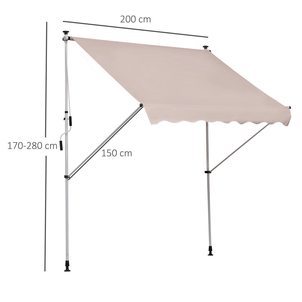 Toldo Retrattile Manuale ¨C Minimal ¨C Beige 200x150 cm