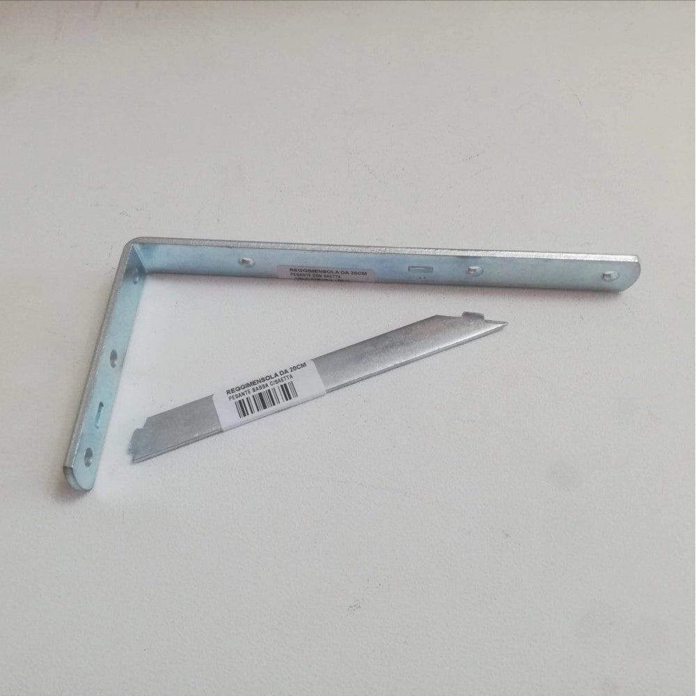 Reggimensola staffa zincata da 40cm con saetta di rinforzo