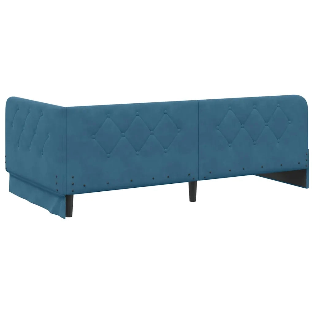 Cornice del letto ad angolo Blu 100 x 200 cm Velluto 3394091