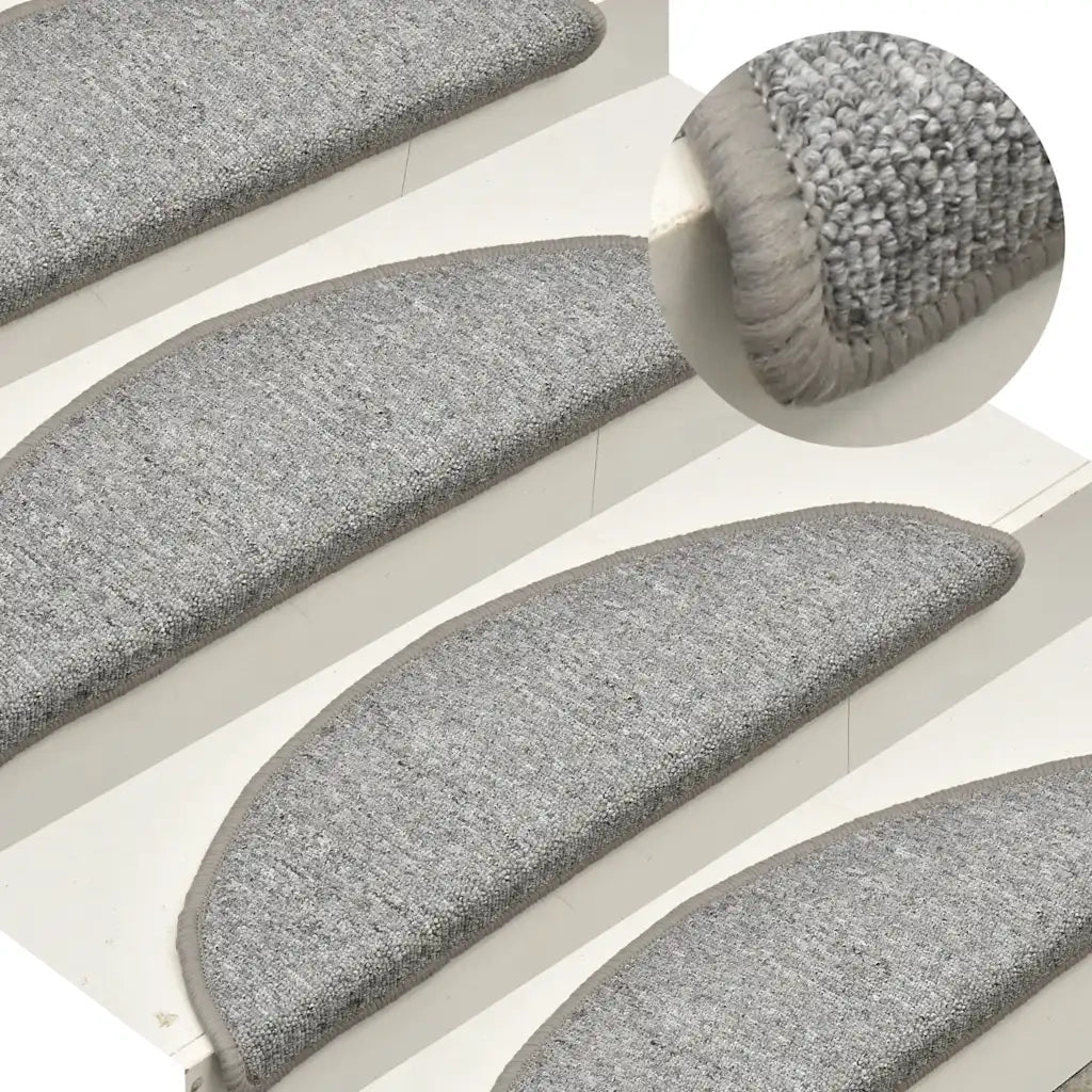Tappetini per scale 30 pz 56x17x3 cm Grigio chiaro Semicircolari 3365746