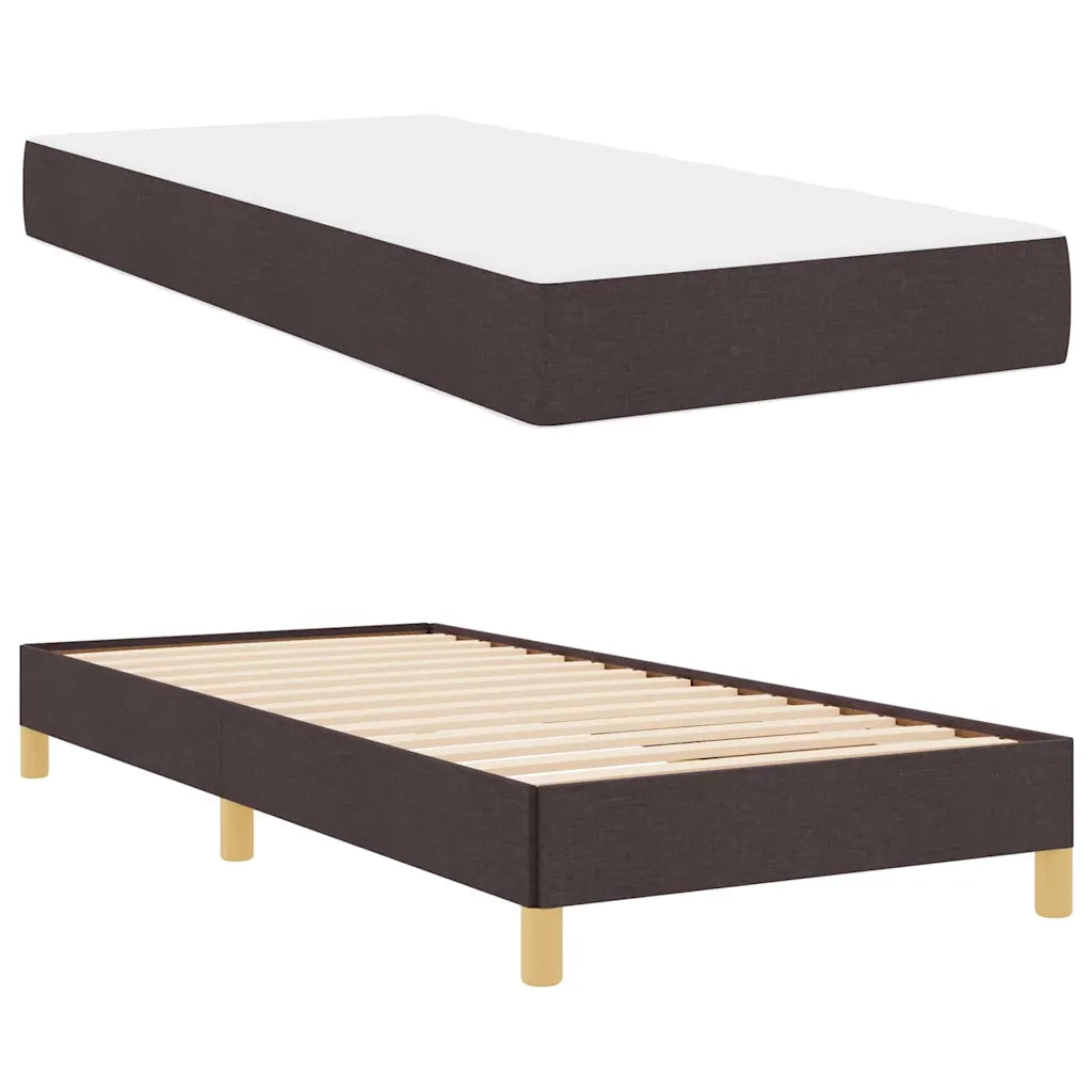 Letto a molle con materasso Marrone Scuro 90 x 190 cm Tessuto