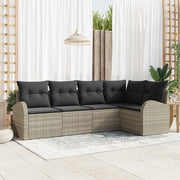 Set di divani con cuscino Grigio chiaro Poliestere