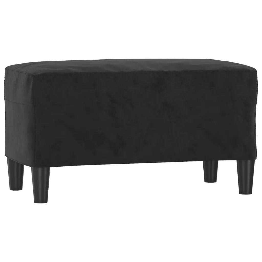 Panca-Sgabello Nera 70x35x41 cm in Velluto