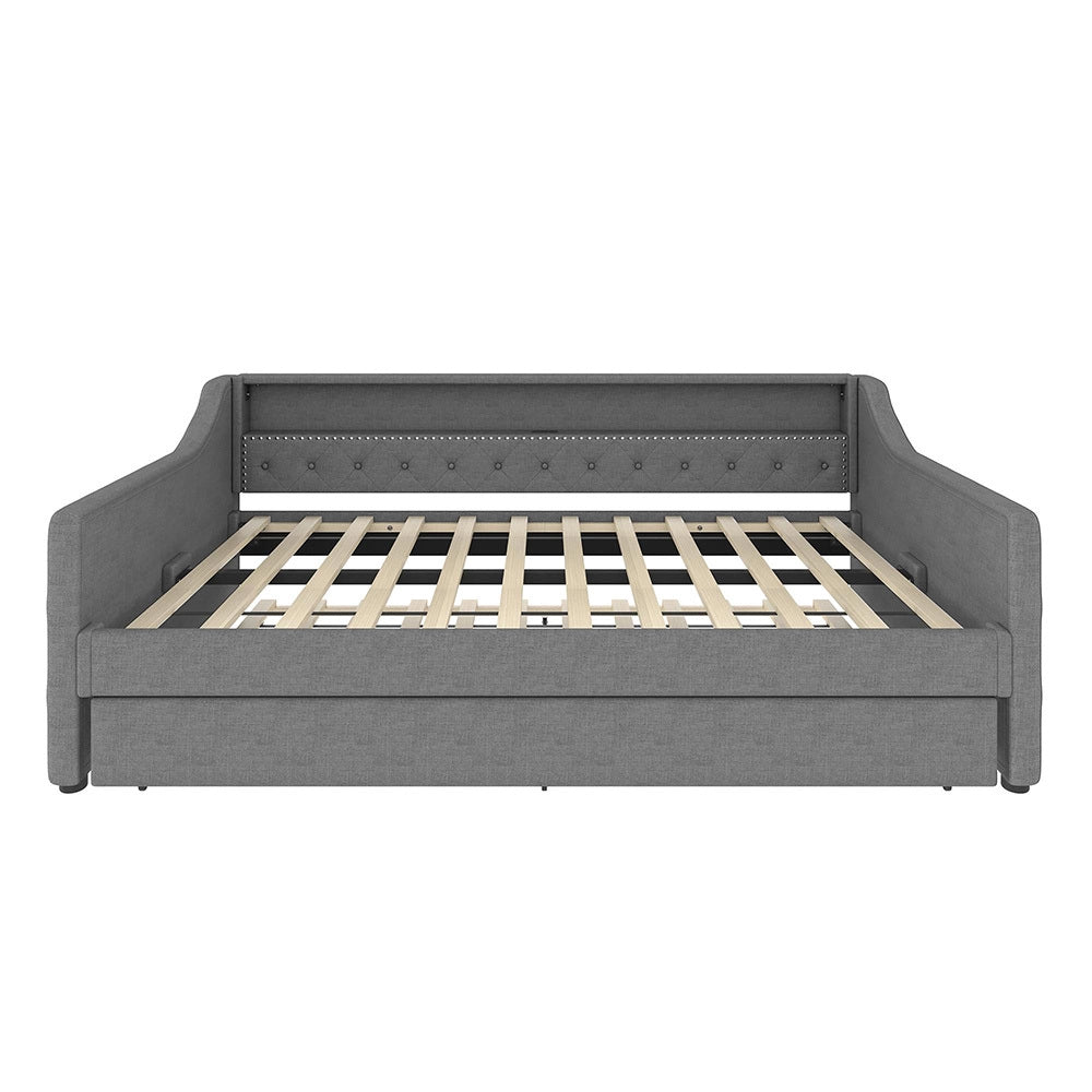 Divano letto daybed - Xylo - 90x200 cm LED USB grigio