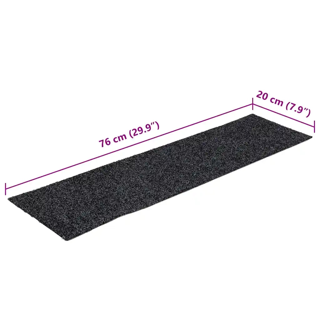 Tappetini per scale autoadesivi 30 pz 76x20 cm Grigio Scuro Rettangolari 3365722
